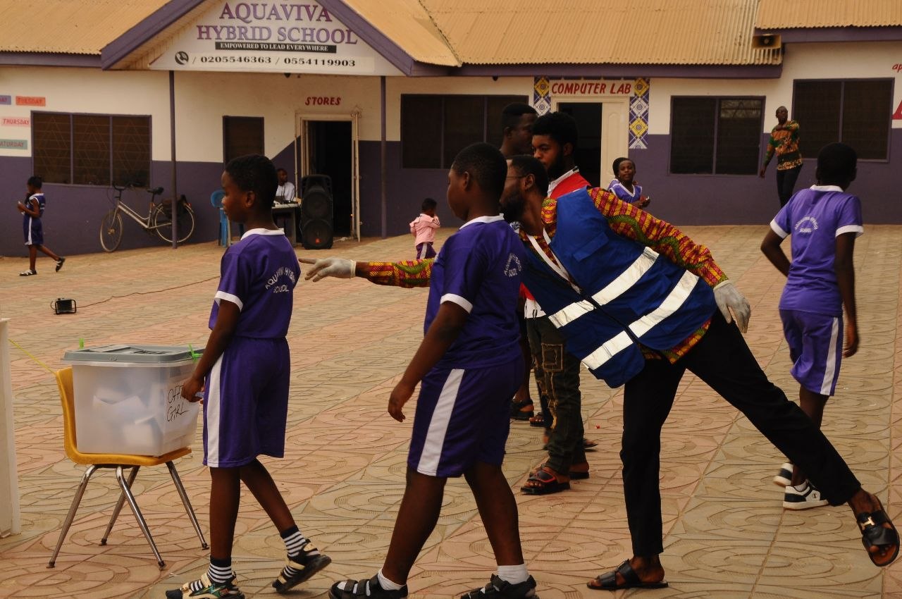 Student participating in leadership simulation