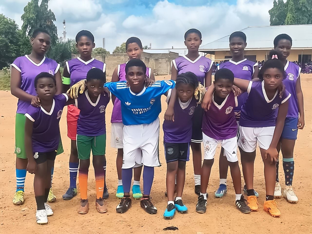 Students participating in a school sports activity